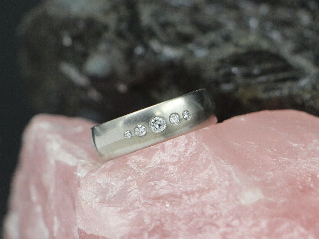 CHRISTIAN BAUER Massiver RING mit 5 BRILLANTEN | 950er Platin