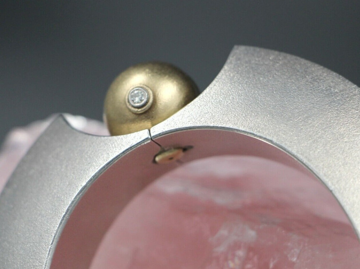MIKE MASCHER Goldschmiede XL ARMREIF mit DIAMANTEN | 925er Silber & 750er Gold