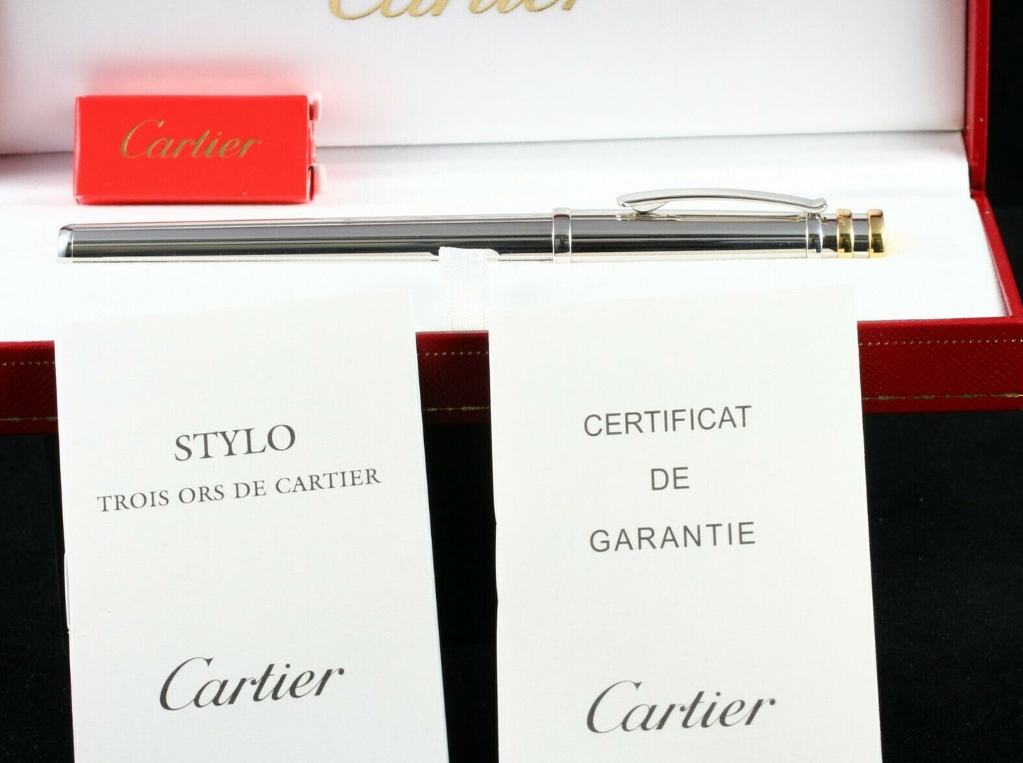 CARTIER Trinity Stylo FÜLLFEDERHALTER / FOUNTAIN PEN Platinum Finish | Full Set