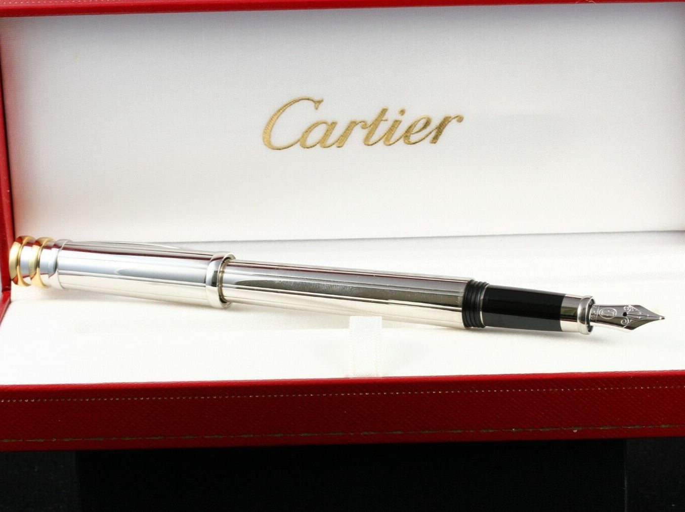 CARTIER Trinity Stylo FÜLLFEDERHALTER / FOUNTAIN PEN Platinum Finish | Full Set