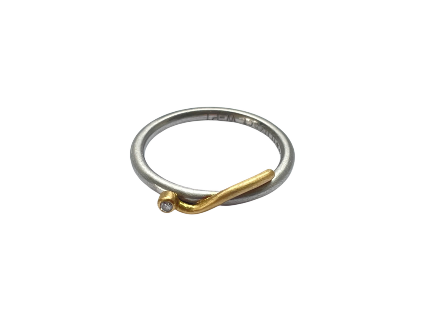 CHRISTIAN BAUER Designer RING mit BRILLANT | 950er Platin & 750er Gelbgold