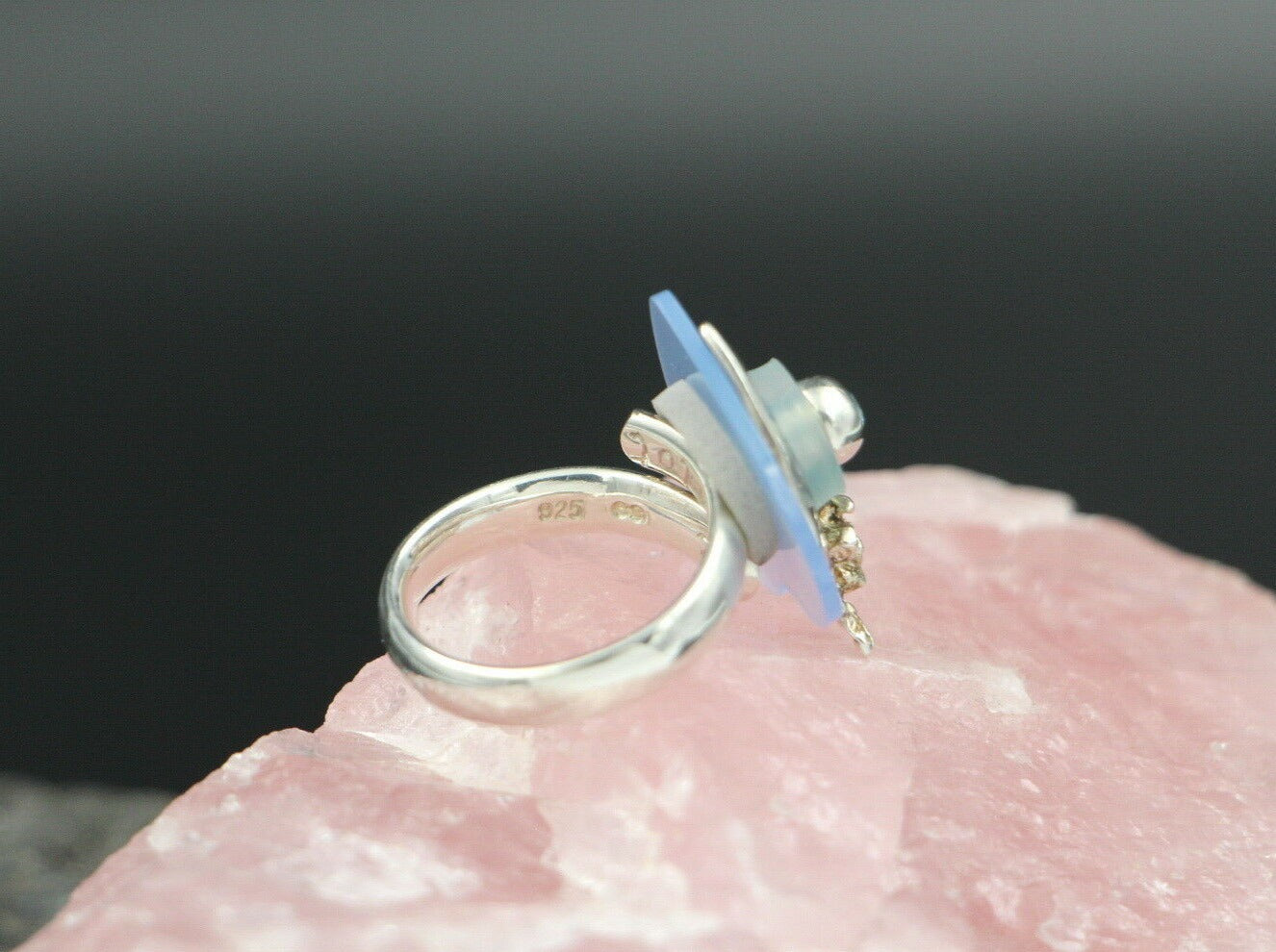 CHARLOTTE Designer RING mit ENGEL & HERZ | 925er SILBER