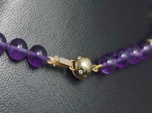 Wunderschöne KETTE mit AMETHYSTEN und BRILLANTEN | 585er Gold