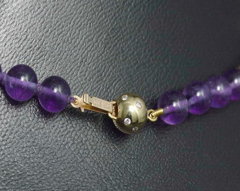 Wunderschöne KETTE mit AMETHYSTEN und BRILLANTEN | 585er Gold