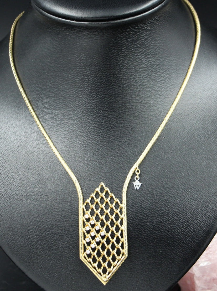 WELLENDORFF Exklusives Designer COLLIER mit BRILLANTEN | Vintage | 750 Gelbgold