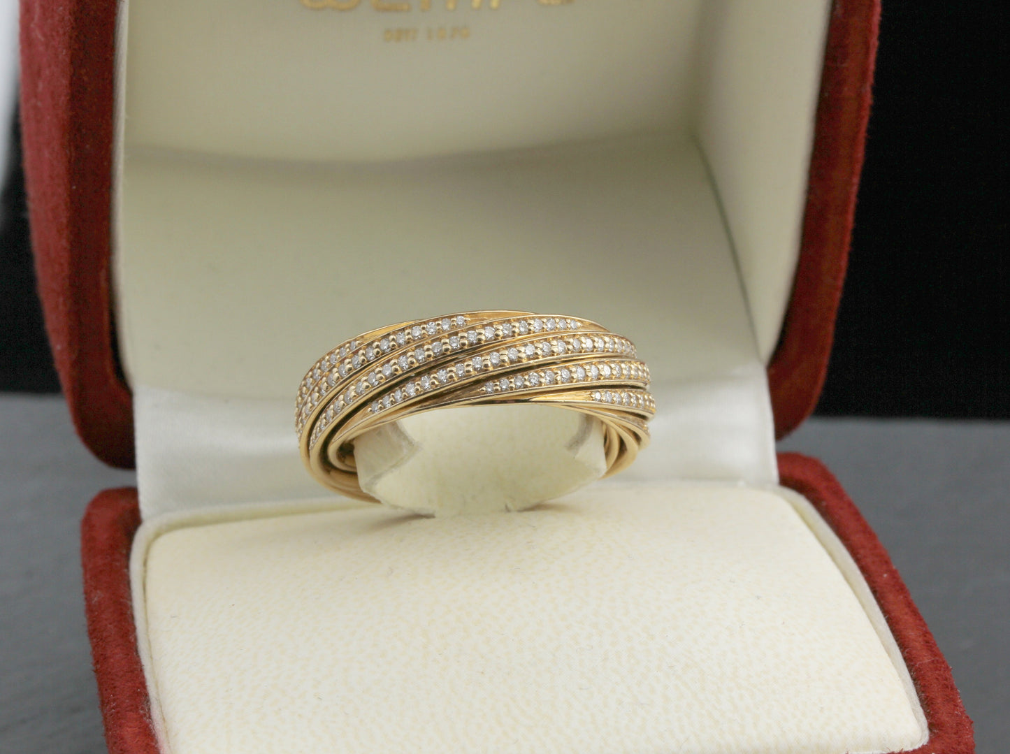 WEMPE by KIM Helioro RING | breite Version | 198 Brillanten | 750 Roségold | + Etui