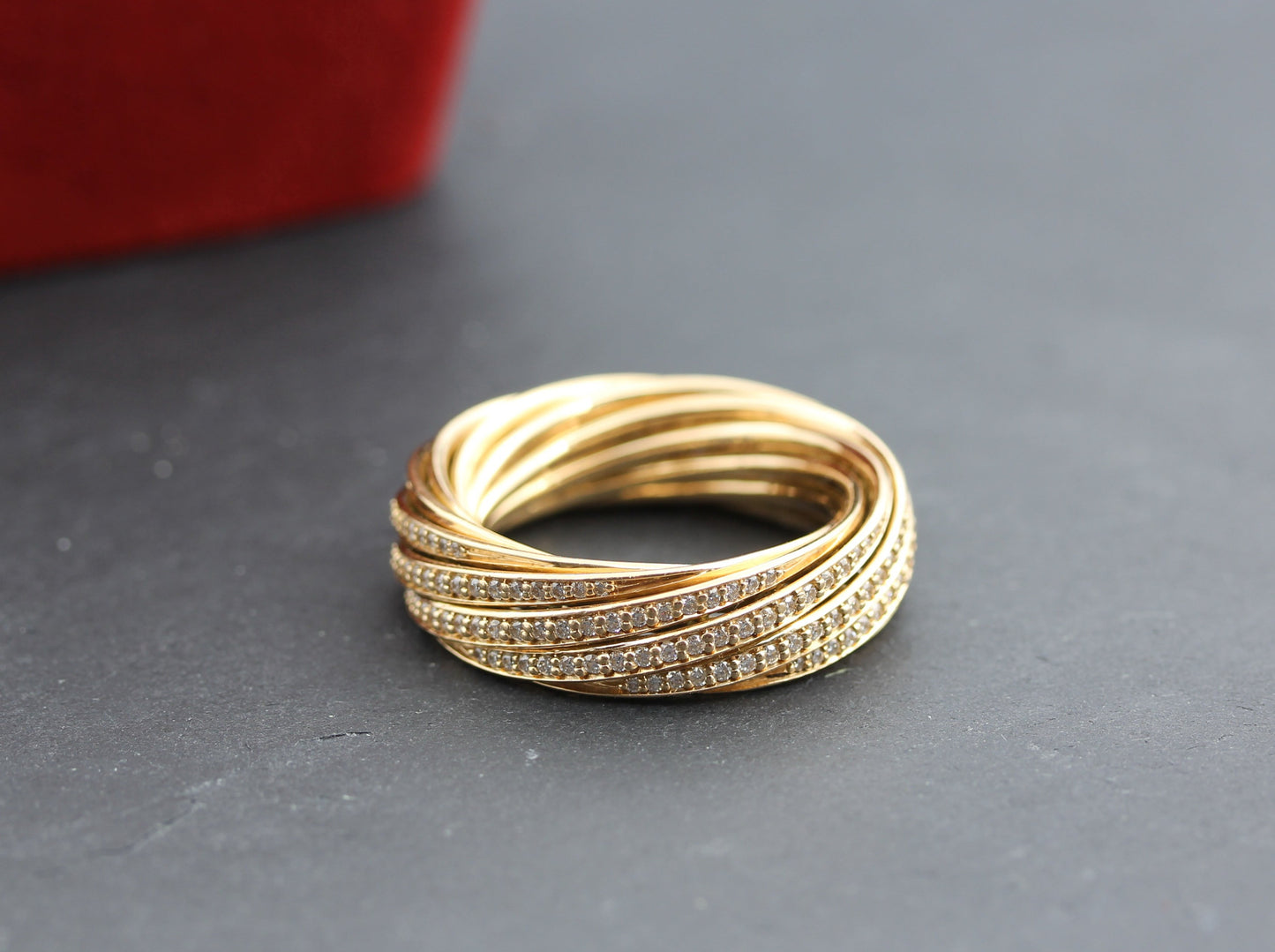WEMPE by KIM Helioro RING | breite Version | 198 Brillanten | 750 Roségold | + Etui