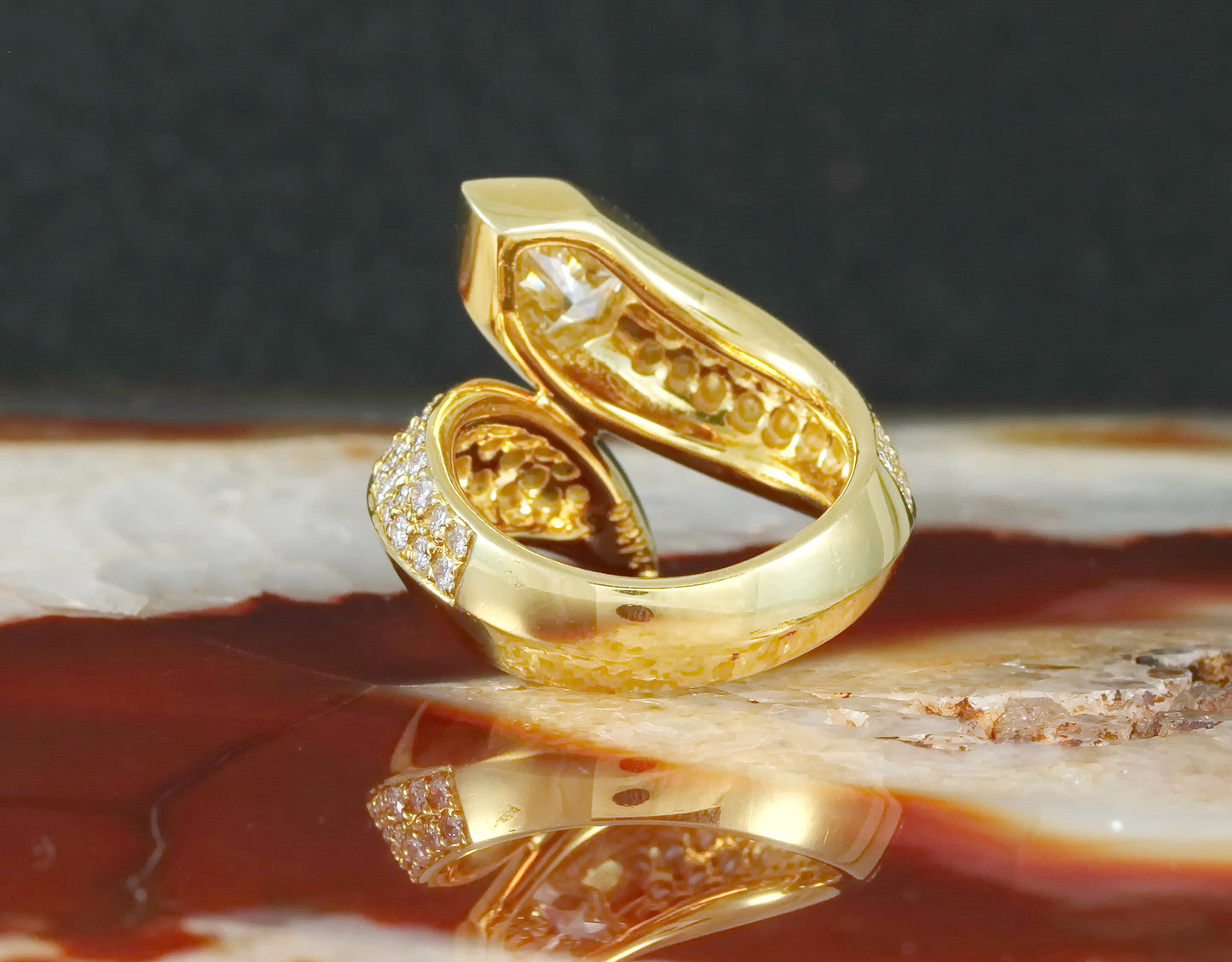 C´EST LAUDIER - Designer RING Schlange | 1,87ct. Solitär + 1,31ct. | 750er Gold