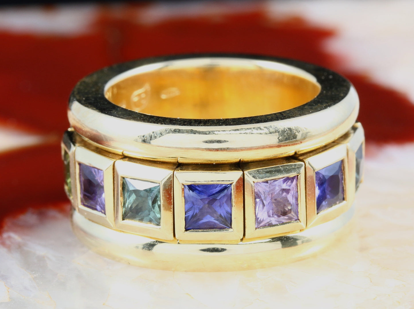 TAMARA COMOLLI Curriculum - Designer RING mit farbigen EDELSTEINEN | 750er Gold