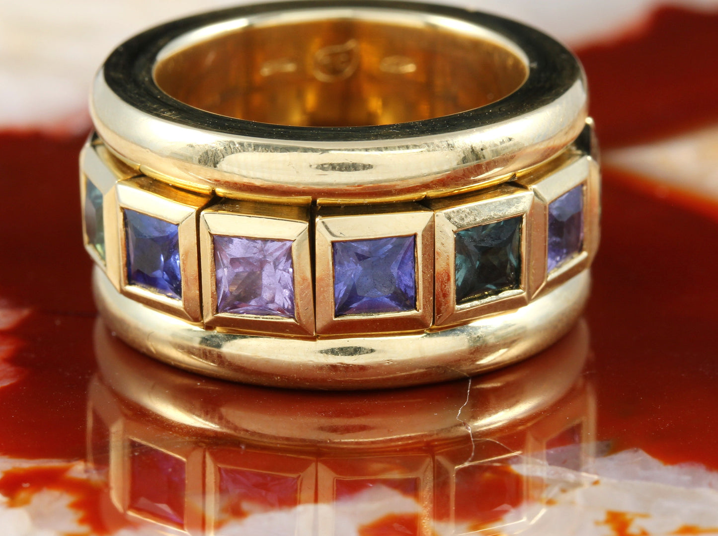 TAMARA COMOLLI Curriculum - Designer RING mit farbigen EDELSTEINEN | 750er Gold