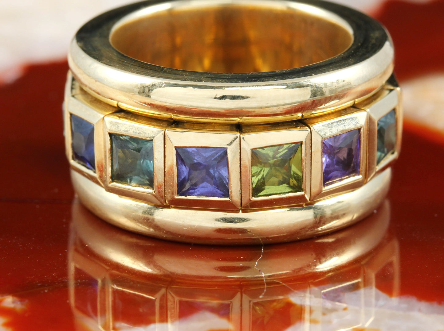 TAMARA COMOLLI Curriculum - Designer RING mit farbigen EDELSTEINEN | 750er Gold