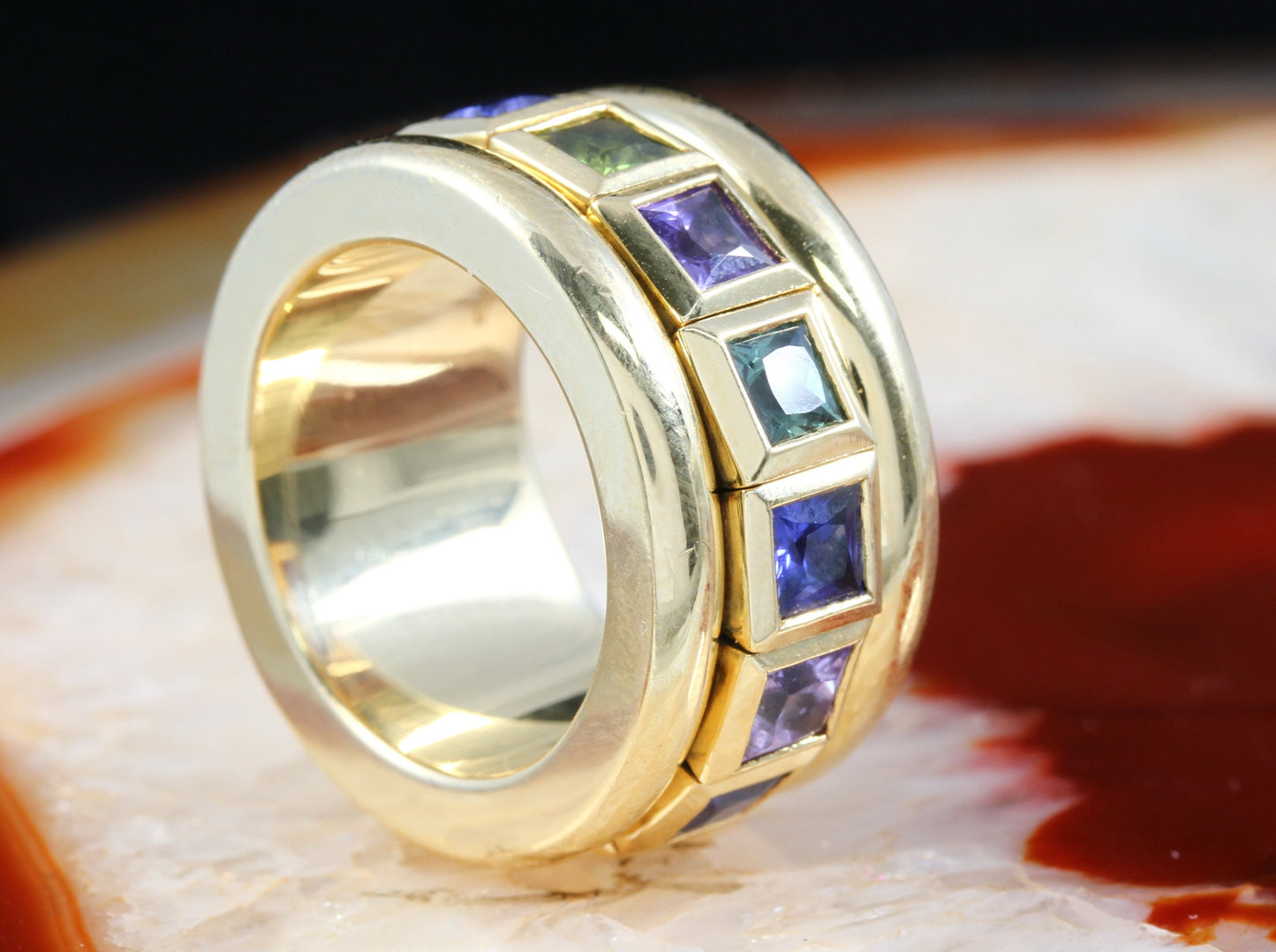 TAMARA COMOLLI Curriculum - Designer RING mit farbigen EDELSTEINEN | 750er Gold