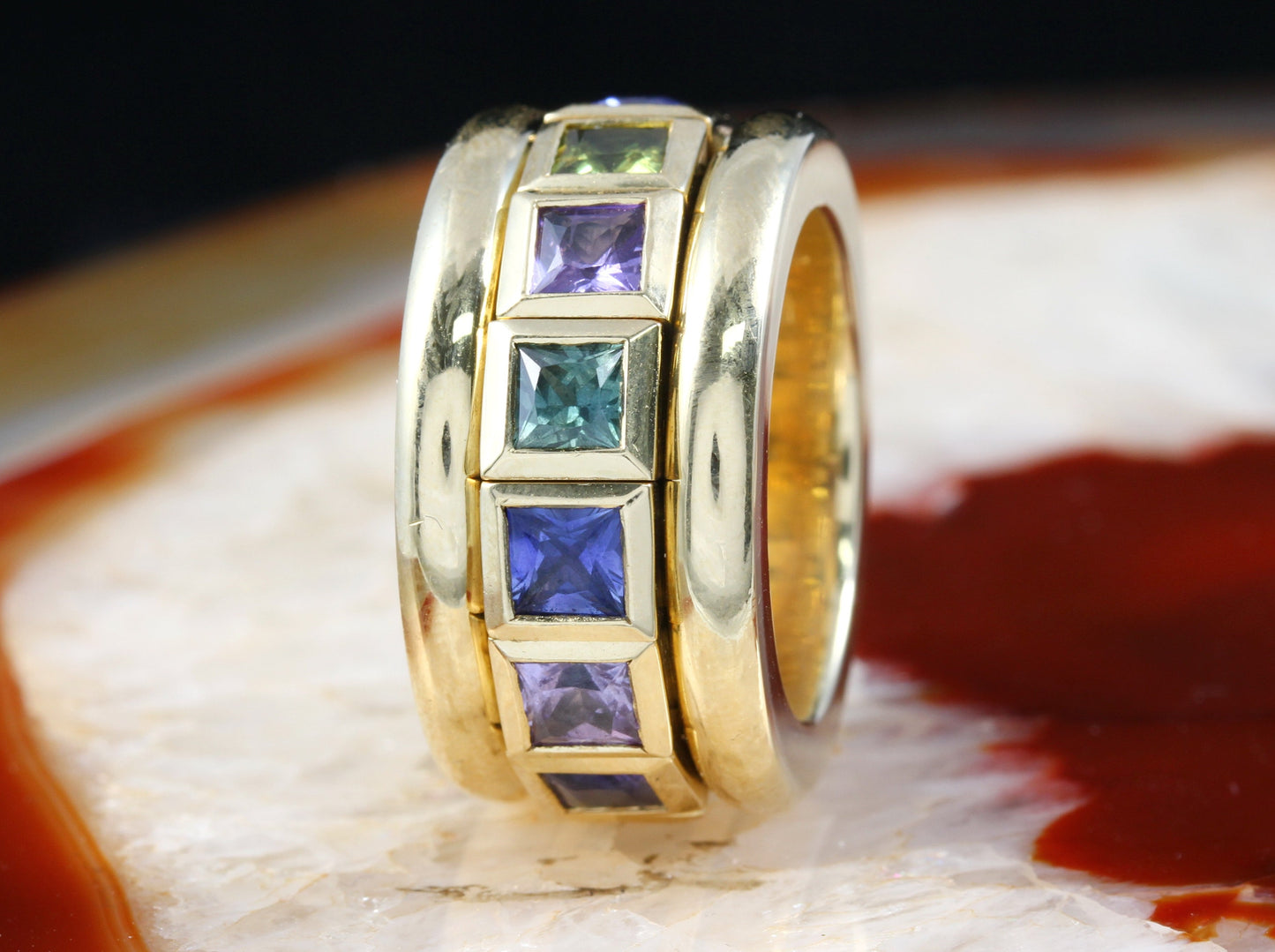 TAMARA COMOLLI Curriculum - Designer RING mit farbigen EDELSTEINEN | 750er Gold