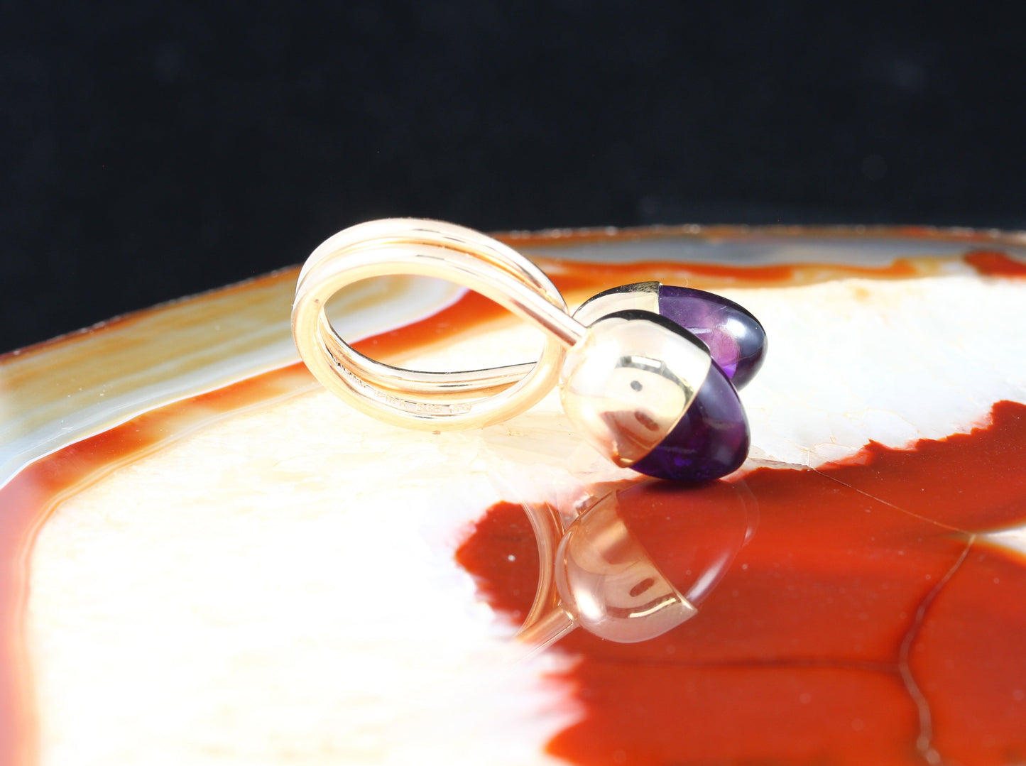 BENT KNUDSEN Designer RING mit AMETHYST | Vintage 60/70er | 585er Gold