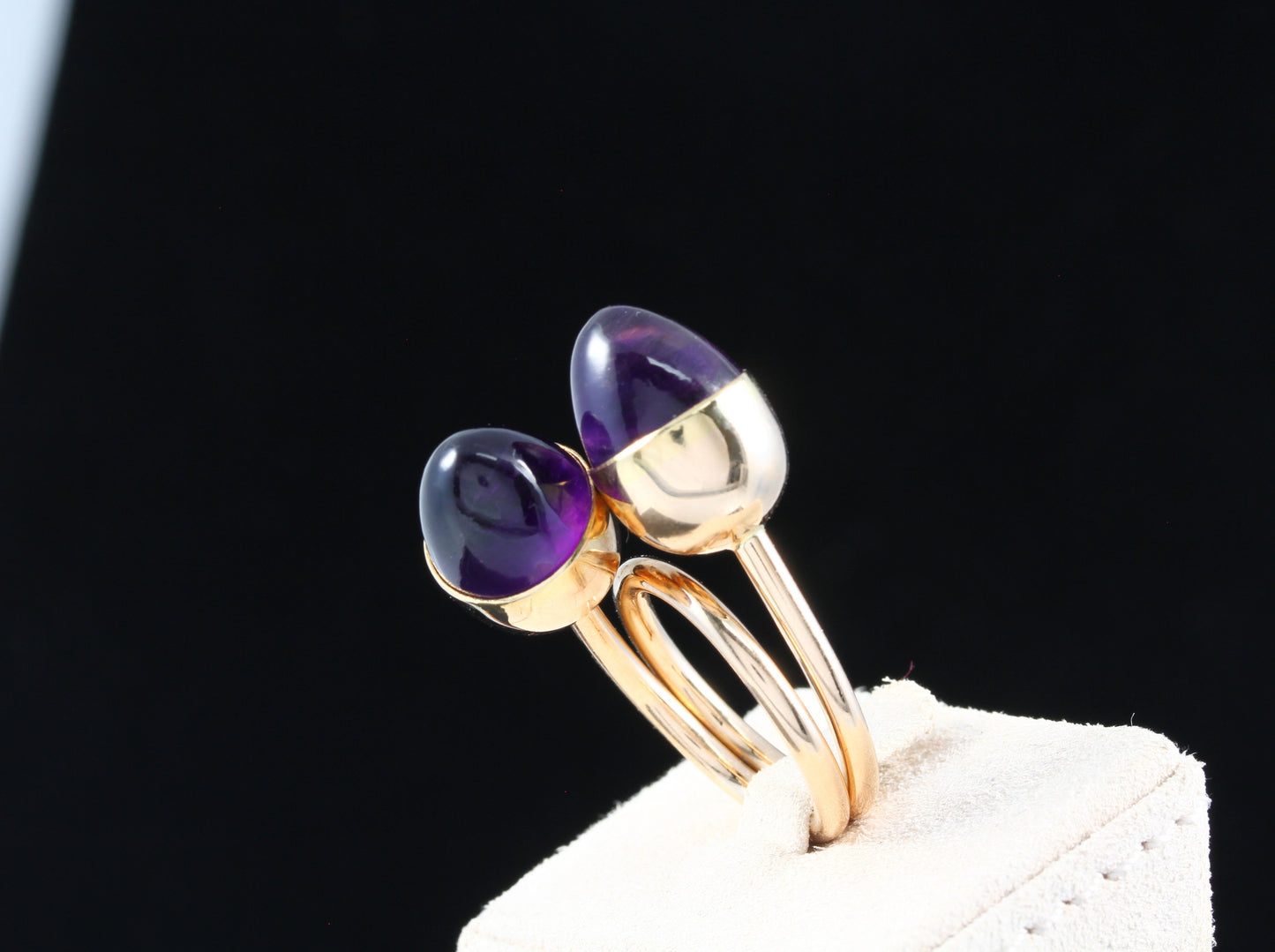 BENT KNUDSEN Designer RING mit AMETHYST | Vintage 60/70er | 585er Gold