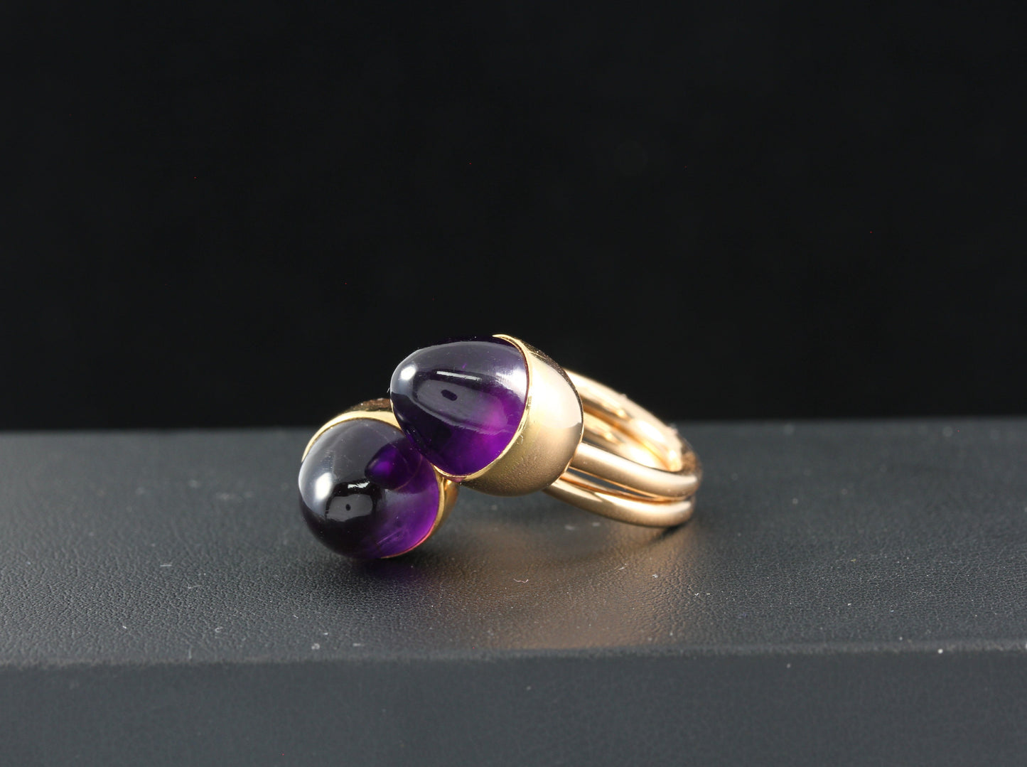 BENT KNUDSEN Designer RING mit AMETHYST | Vintage 60/70er | 585er Gold