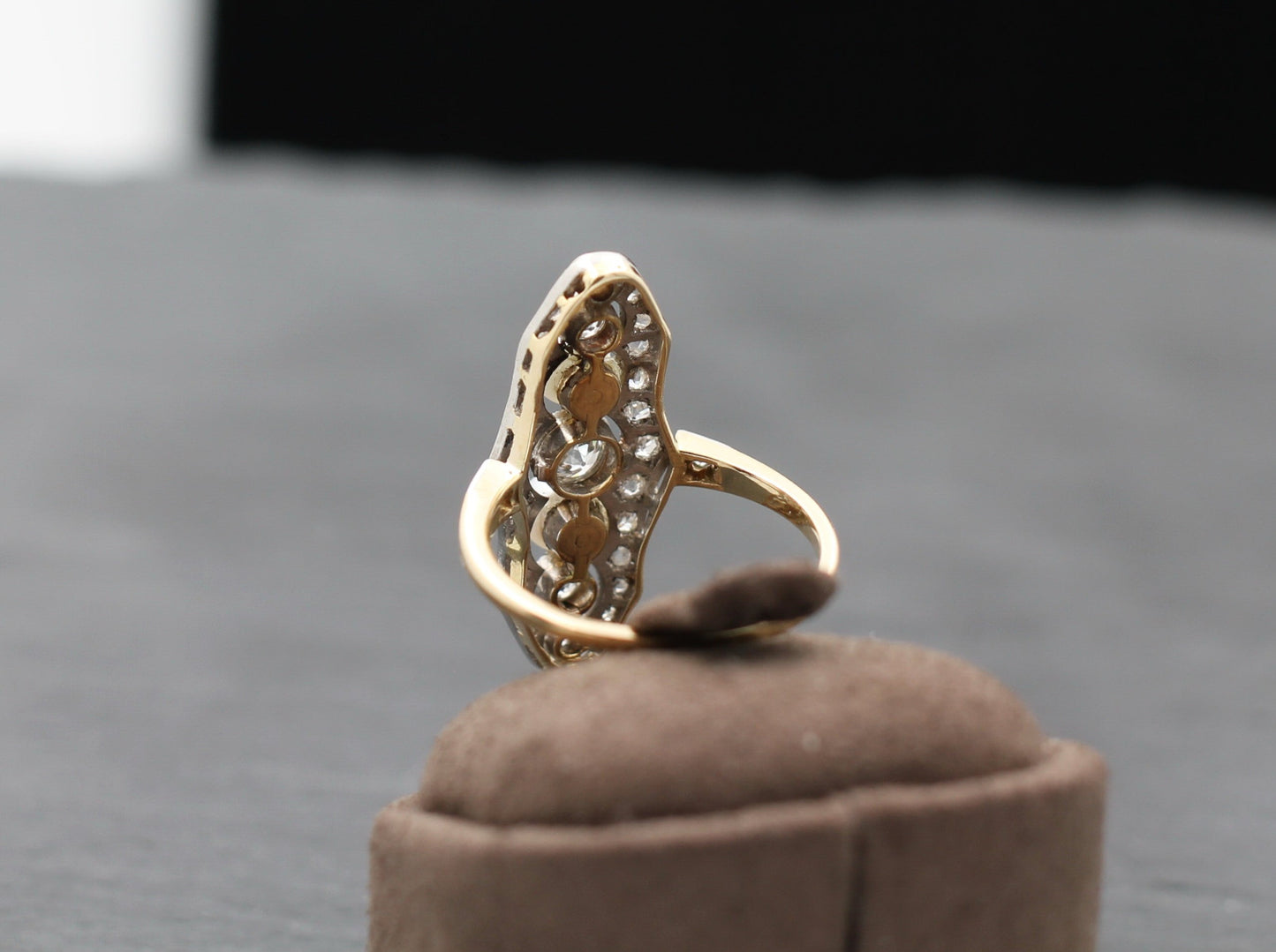 ART DÉCO Wunderschöner RING mit DIAMANTEN & PERLEN | Vintage | 585er Gelbgold