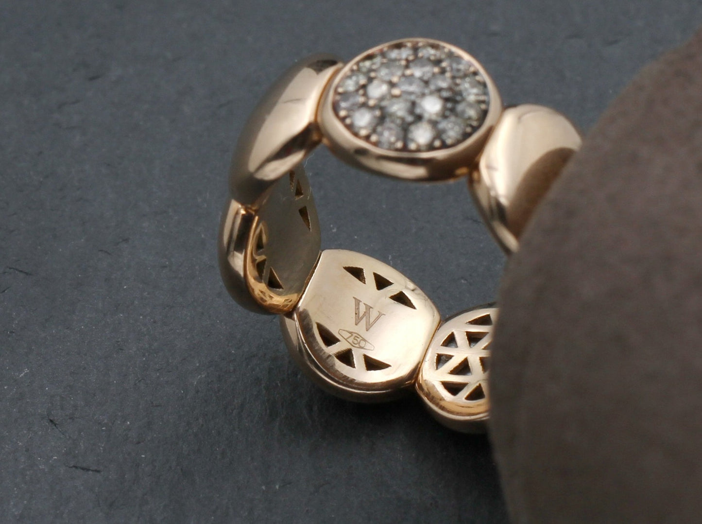 Exklusiver Designer FLEXRING mit 38 BRILLANTEN | 0,78ct. | 750er Roségold