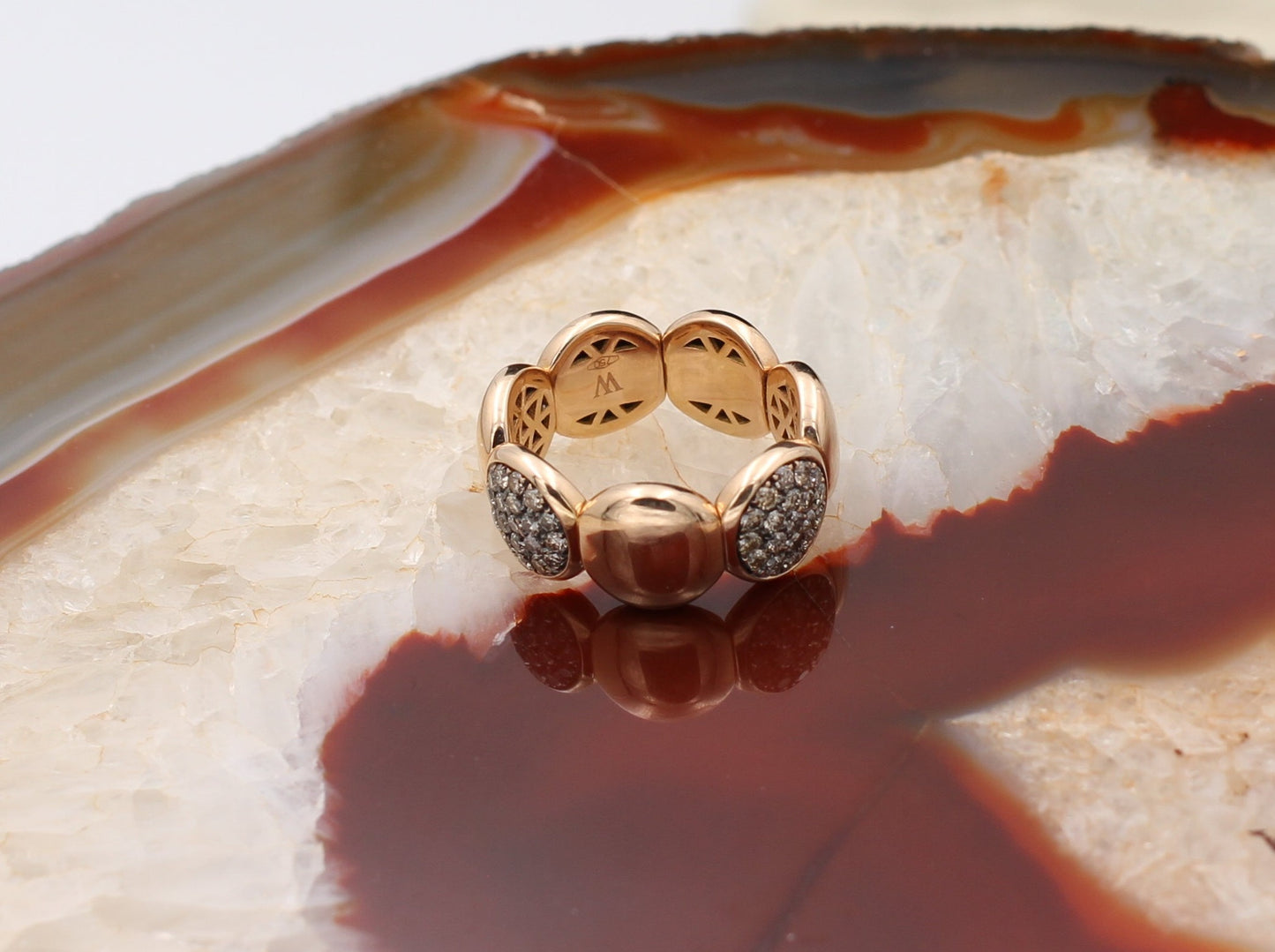Exklusiver Designer FLEXRING mit 38 BRILLANTEN | 0,78ct. | 750er Roségold