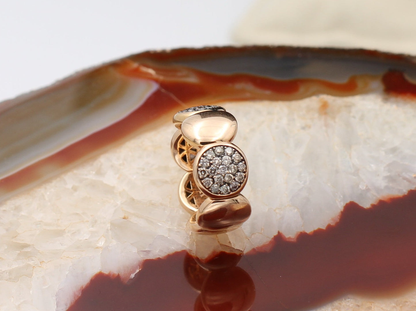 Exklusiver Designer FLEXRING mit 38 BRILLANTEN | 0,78ct. | 750er Roségold
