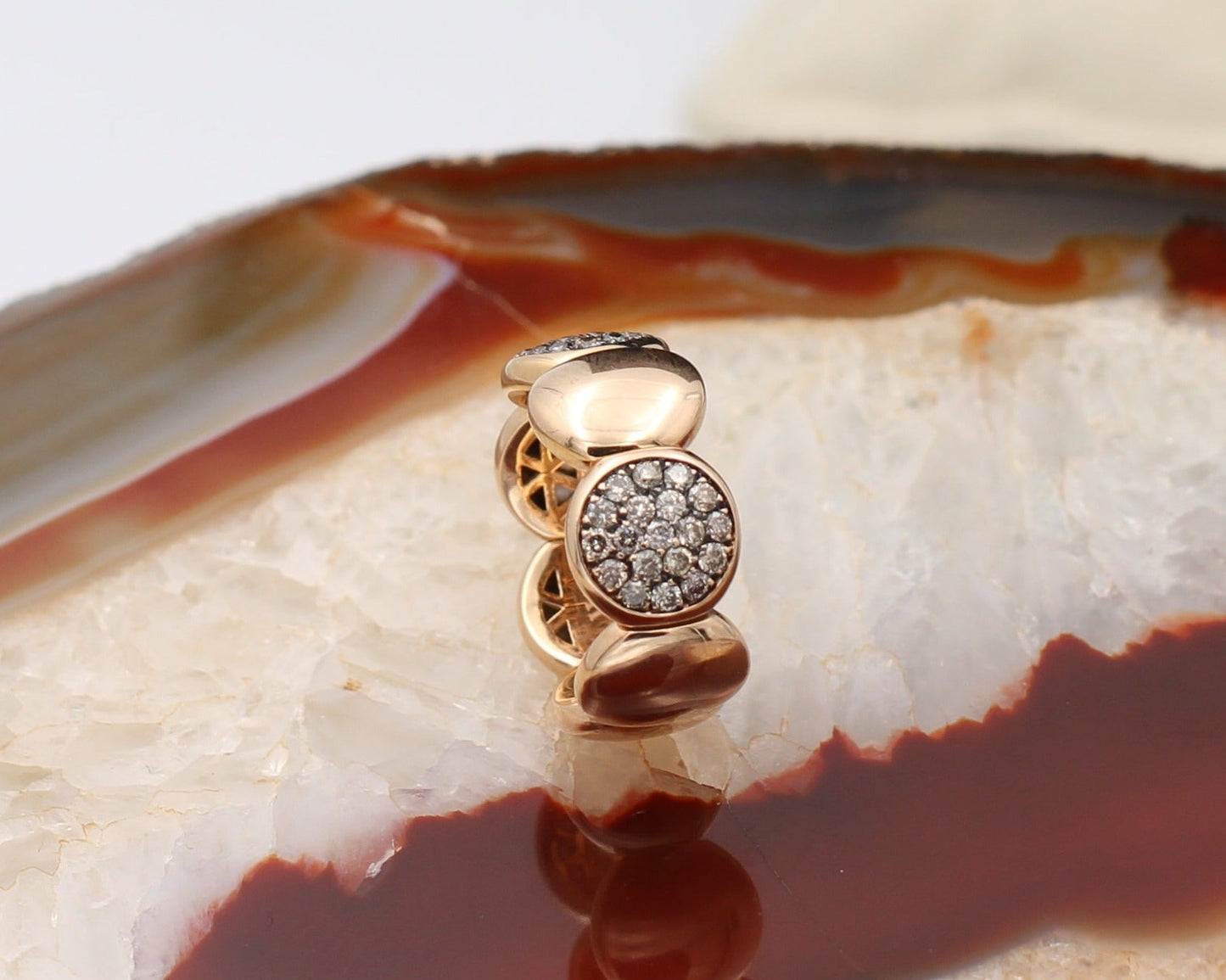 Exklusiver Designer FLEXRING mit 38 BRILLANTEN | 0,78ct. | 750er Roségold