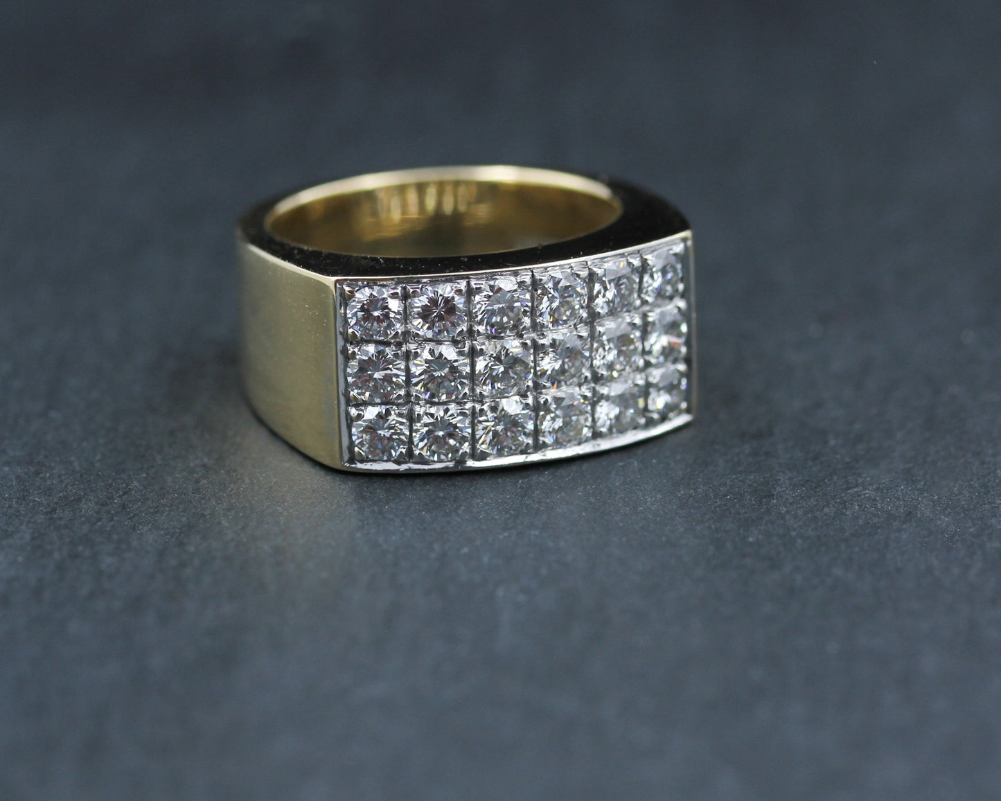 WEMPE Exklusiver Designer RING | 18 BRILLANTEN | 1,8ct. | vintage | 750 Gelbgold