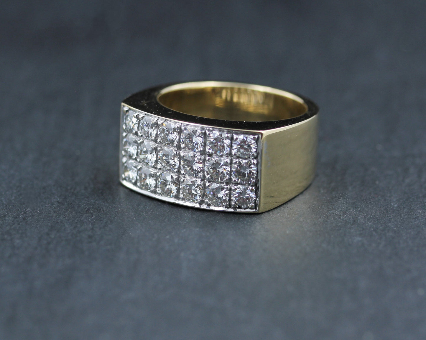 WEMPE Exklusiver Designer RING | 18 BRILLANTEN | 1,8ct. | vintage | 750 Gelbgold