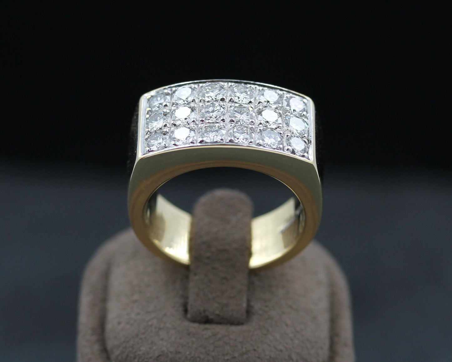 WEMPE Exklusiver Designer RING | 18 BRILLANTEN | 1,8ct. | vintage | 750 Gelbgold