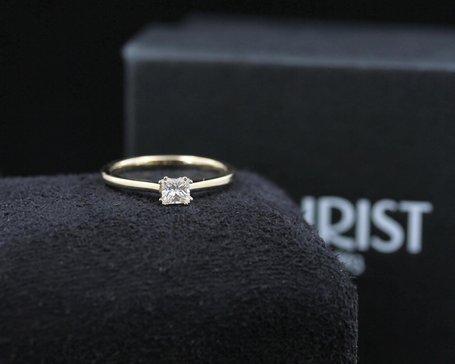 CHRIST exklusiver RING mit DIAMANT Solitär | Prinzesscut | 0,25ct. | 585er Gelbgold