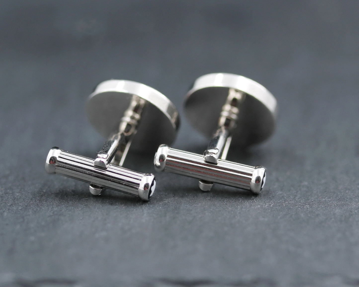 MONTBLANC Designer MANSCHETTENKNÖPFE / CUFFLINKS mit rosé PERLMUTT | Edelstahl