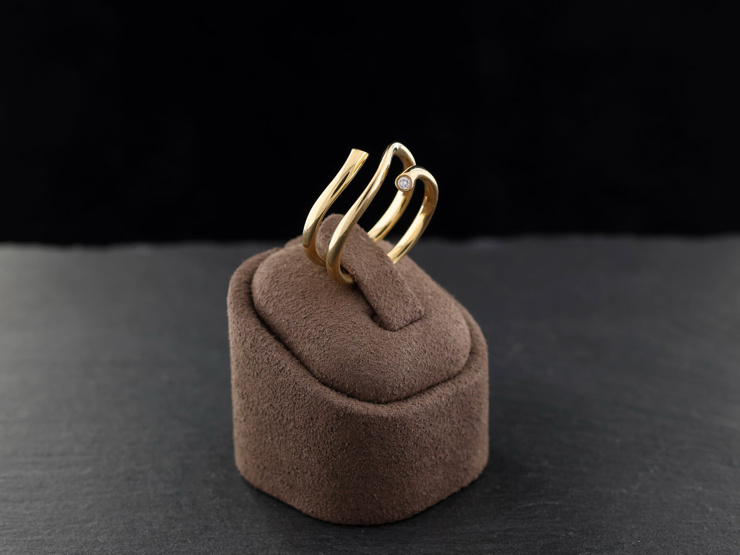 GEORG JENSEN Magic - Designer RING mit Brillanten | 750er Gelbgold