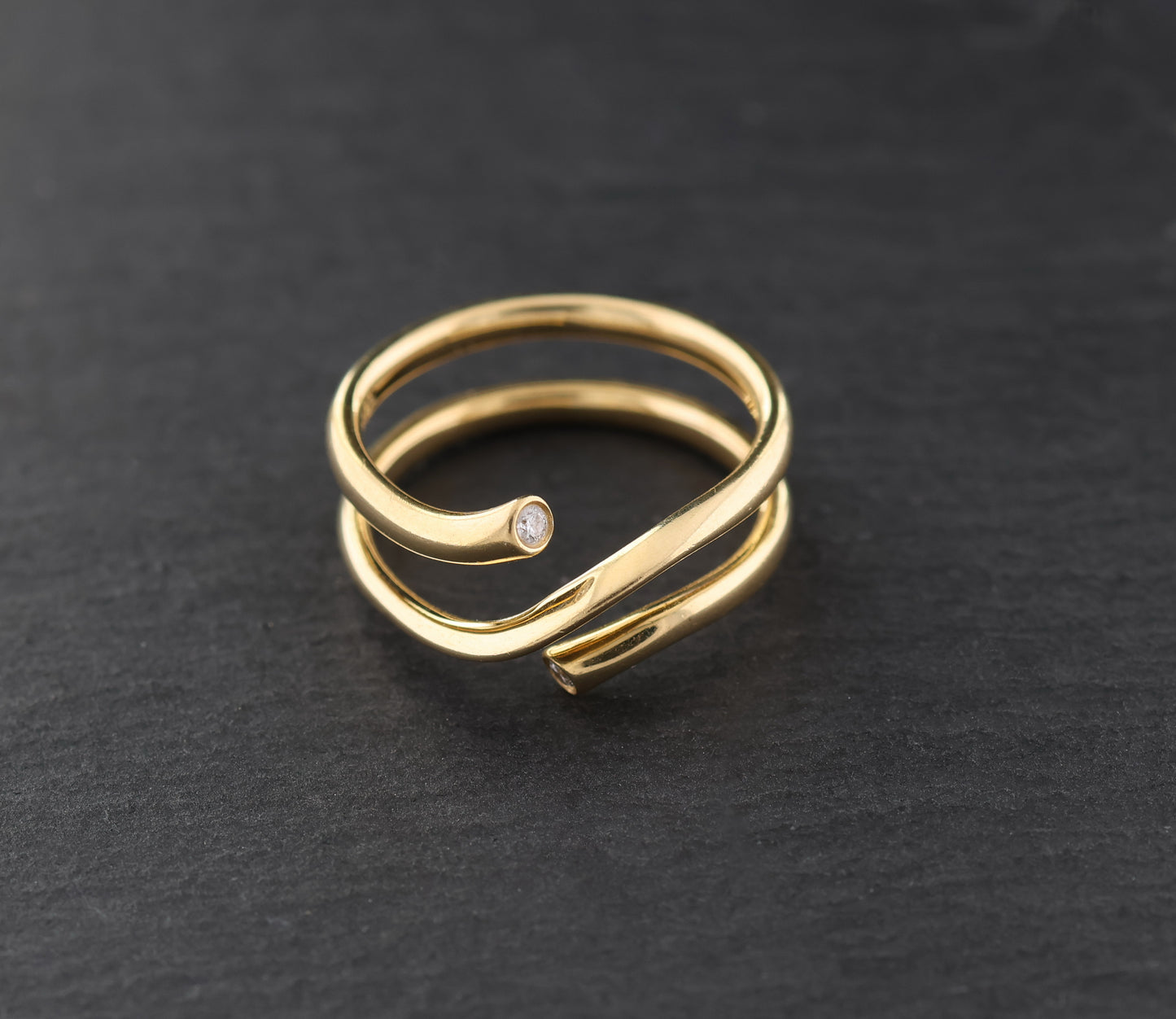 GEORG JENSEN Magic - Designer RING mit Brillanten | 750er Gelbgold