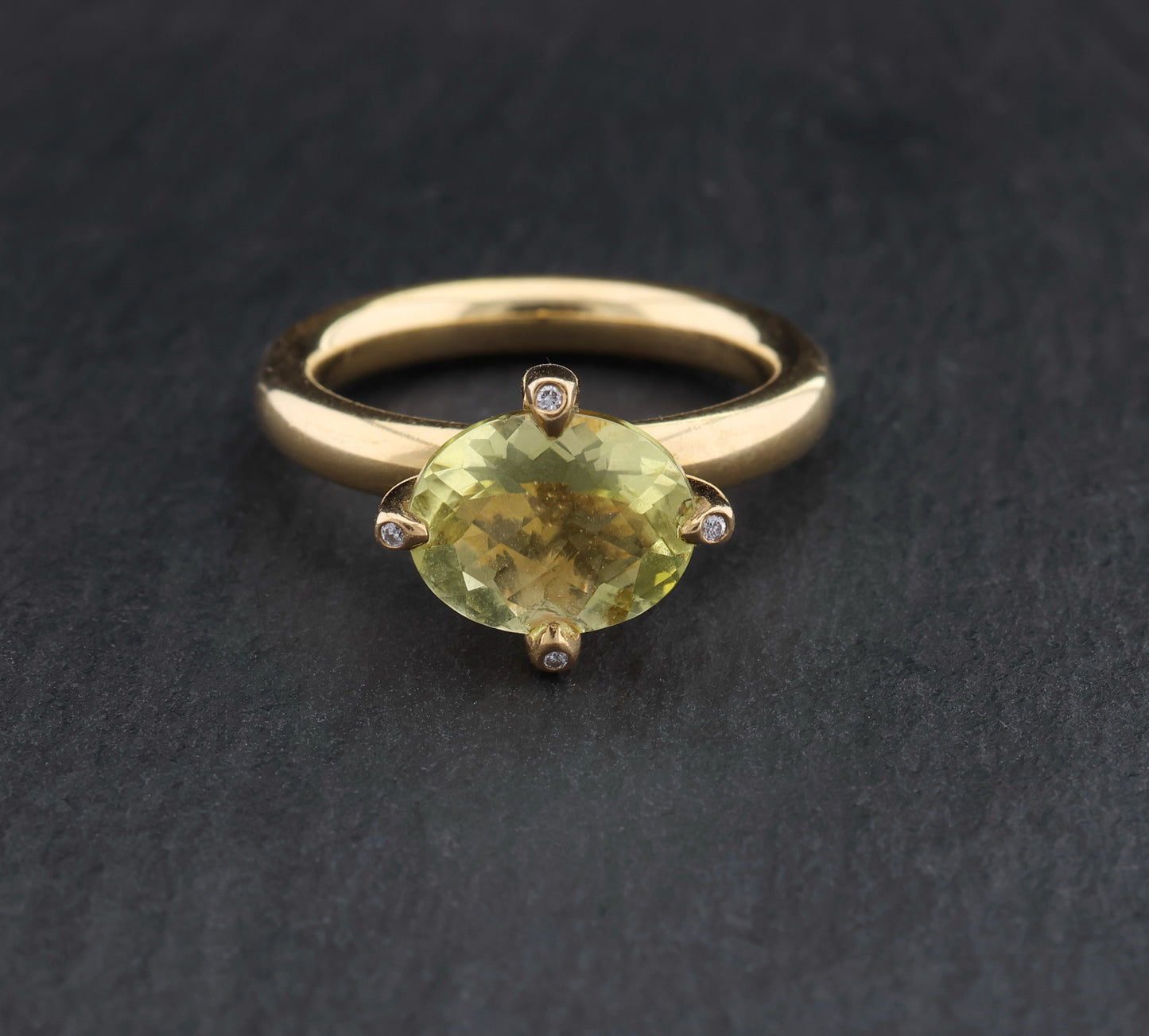 WEMPE by KIM Daily Sundance - Designer RING mit CITRIN & DIAMANTEN | 750 Gold