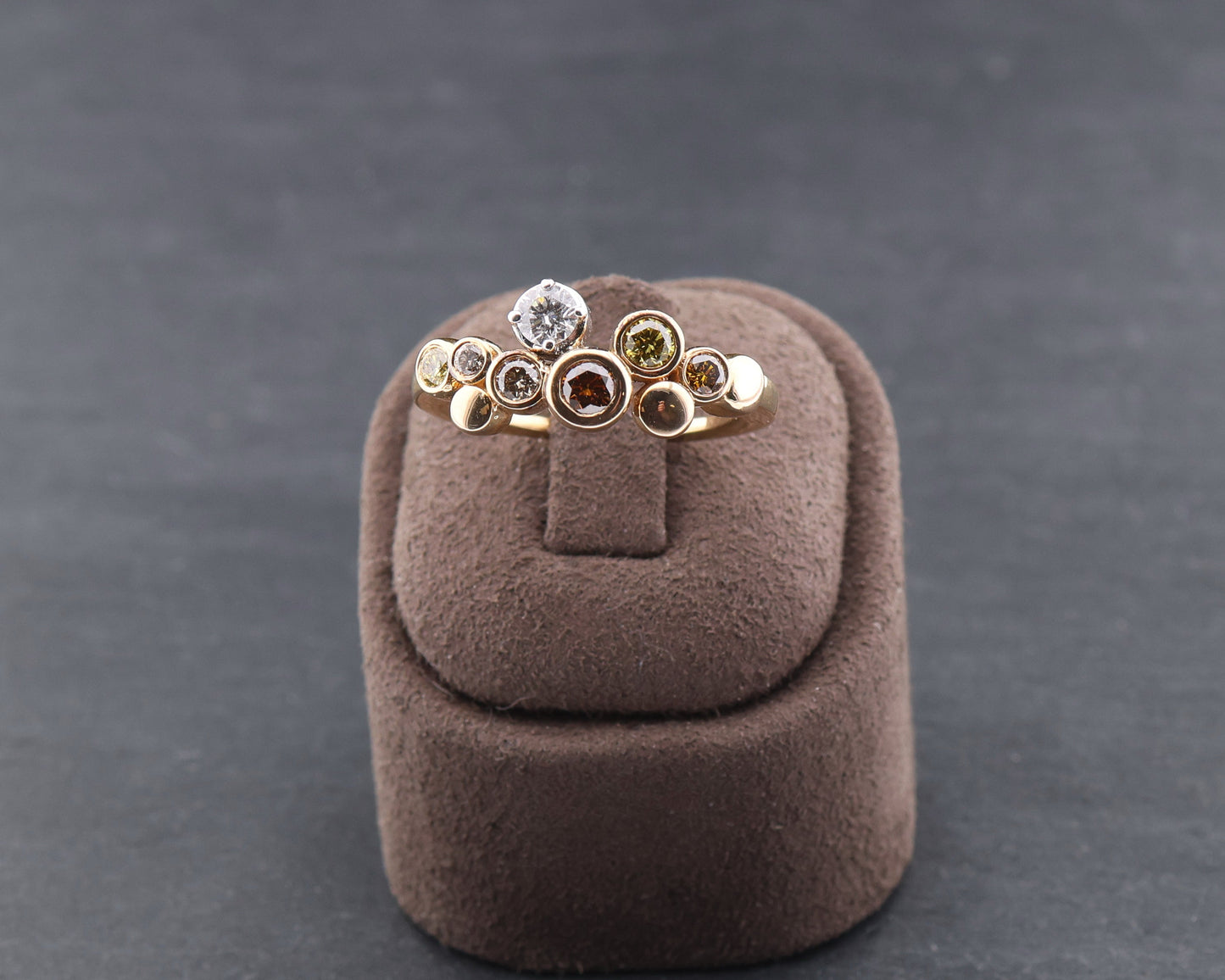 WEMPE by KIM Blu Intermezzo - Designer RING + farbige DIAMANTEN | 750 Roségold