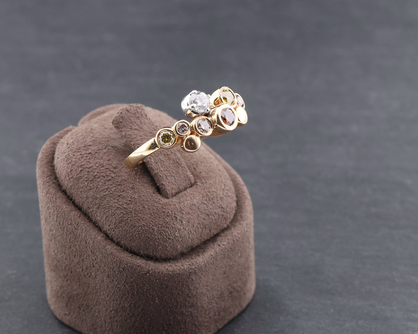 WEMPE by KIM Blu Intermezzo - Designer RING + farbige DIAMANTEN | 750 Roségold