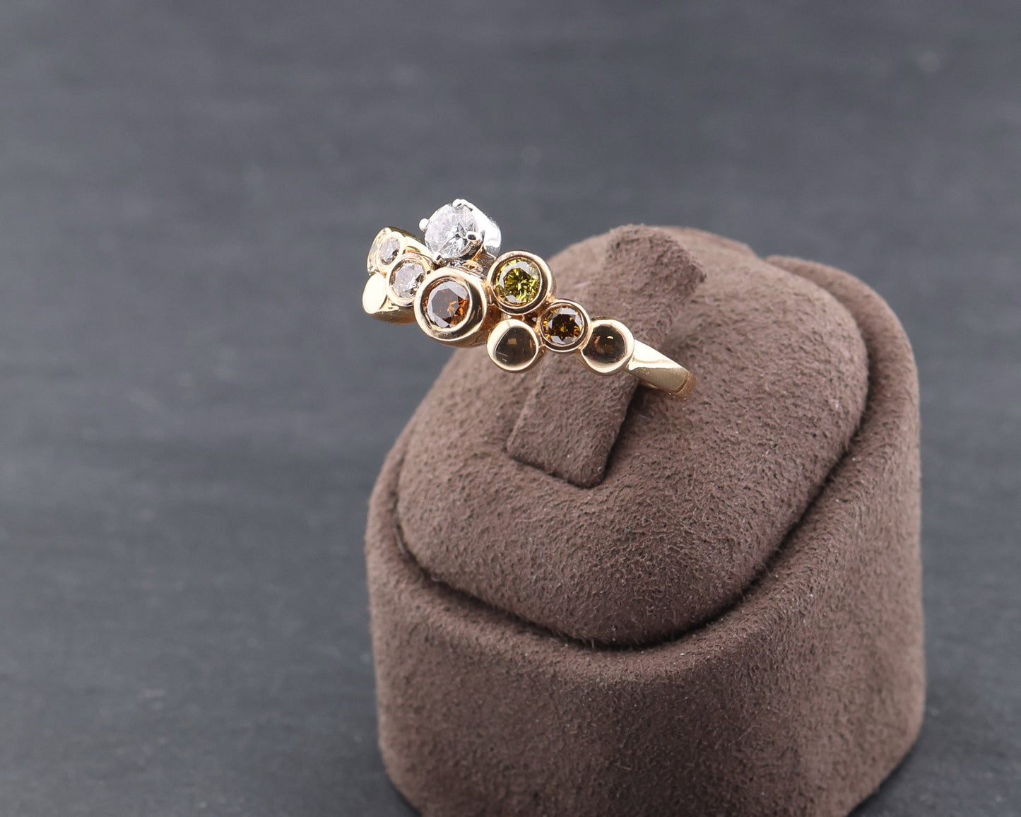 WEMPE by KIM Blu Intermezzo - Designer RING + farbige DIAMANTEN | 750 Roségold
