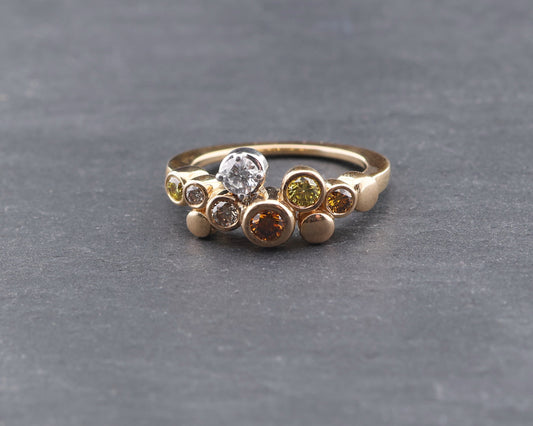 WEMPE by KIM Blu Intermezzo - Designer RING + farbige DIAMANTEN | 750 Roségold