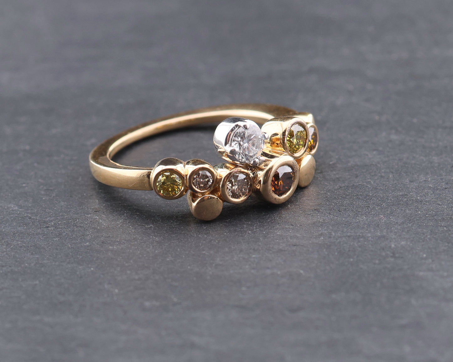 WEMPE by KIM Blu Intermezzo - Designer RING + farbige DIAMANTEN | 750 Roségold