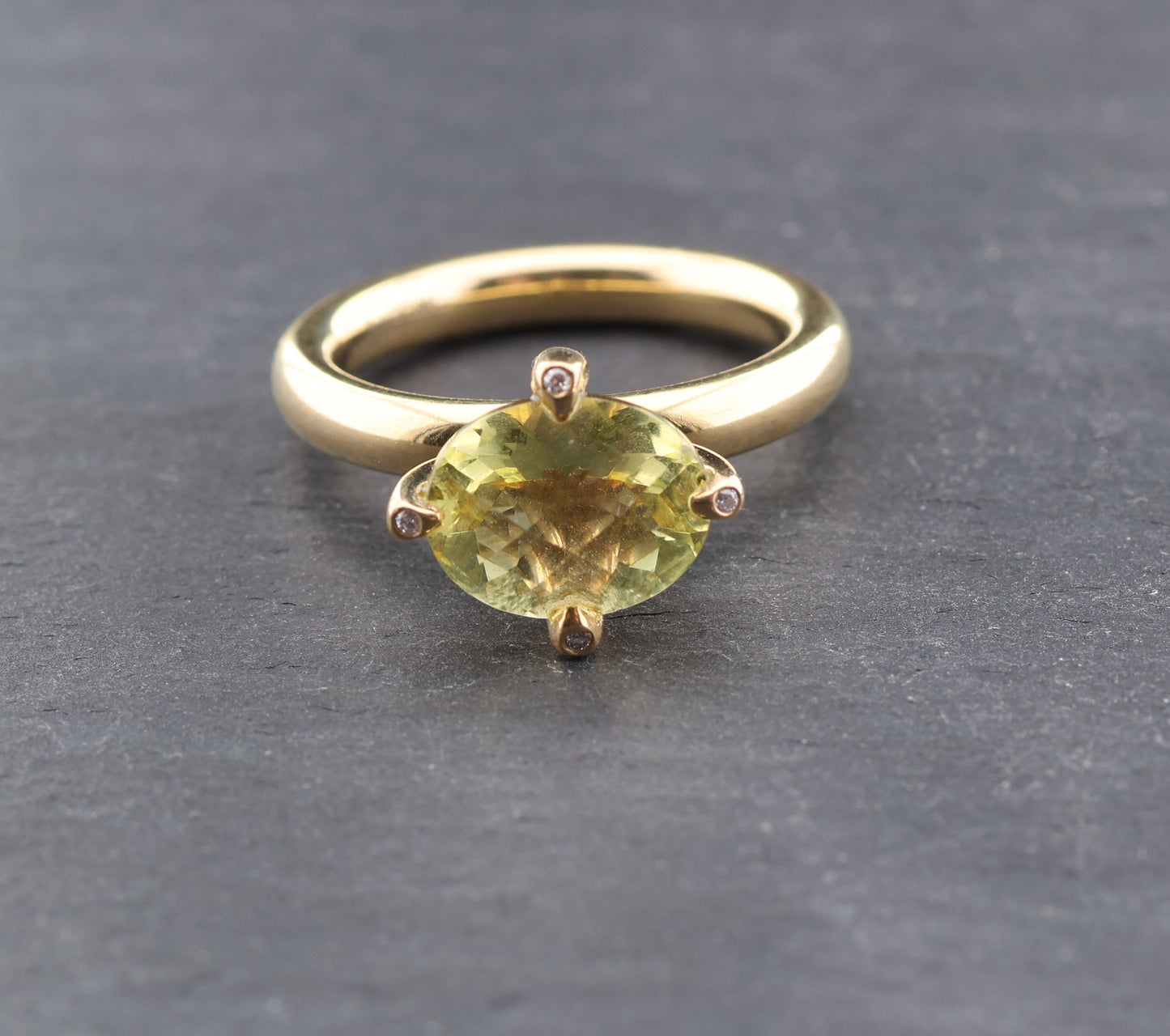 WEMPE by KIM Daily Sundance - Designer RING mit CITRIN & DIAMANTEN | 750 Gold
