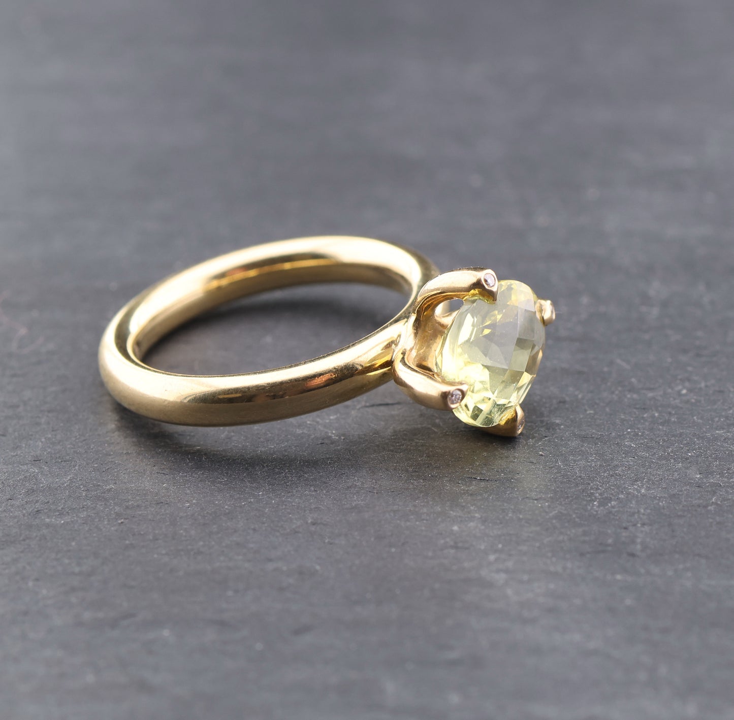WEMPE by KIM Daily Sundance - Designer RING mit CITRIN & DIAMANTEN | 750 Gold