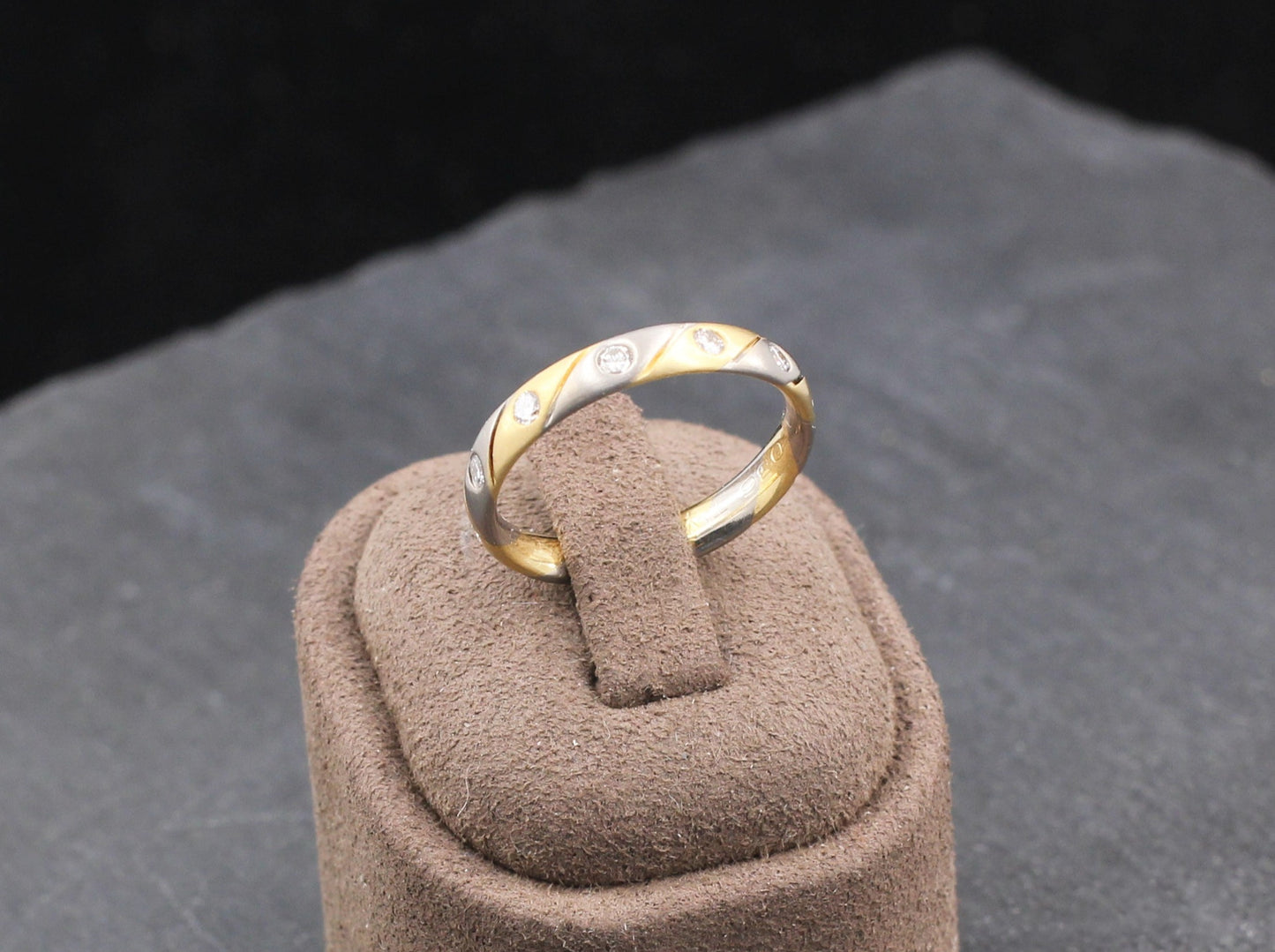 Wunderschöner MEMOIRE RING | 12 BRILLANTEN | 0,36ct tw/vs | 750 Gelb- & Weißgold