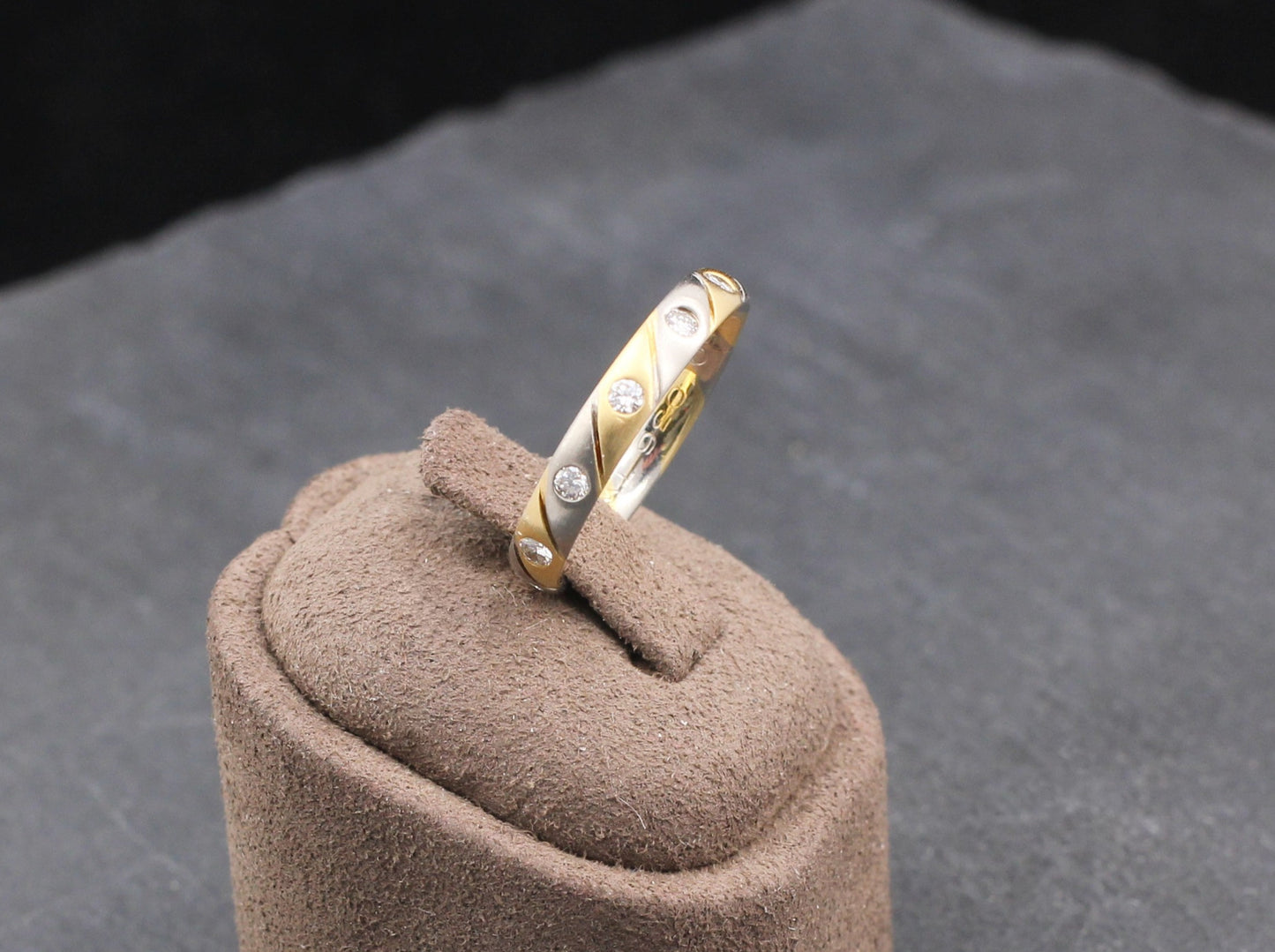 Wunderschöner MEMOIRE RING | 12 BRILLANTEN | 0,36ct tw/vs | 750 Gelb- & Weißgold