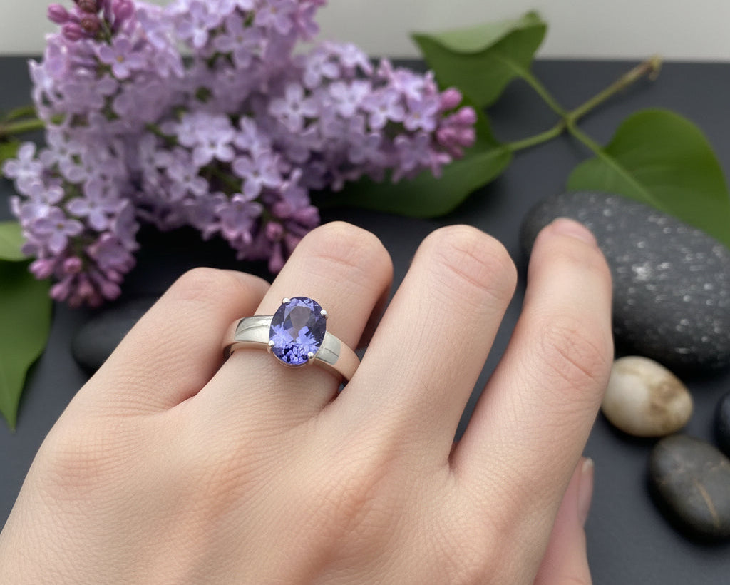 Exklusiver klassischer RING mit TANSANIT Solitär | 2,5ct. | 950er Platin