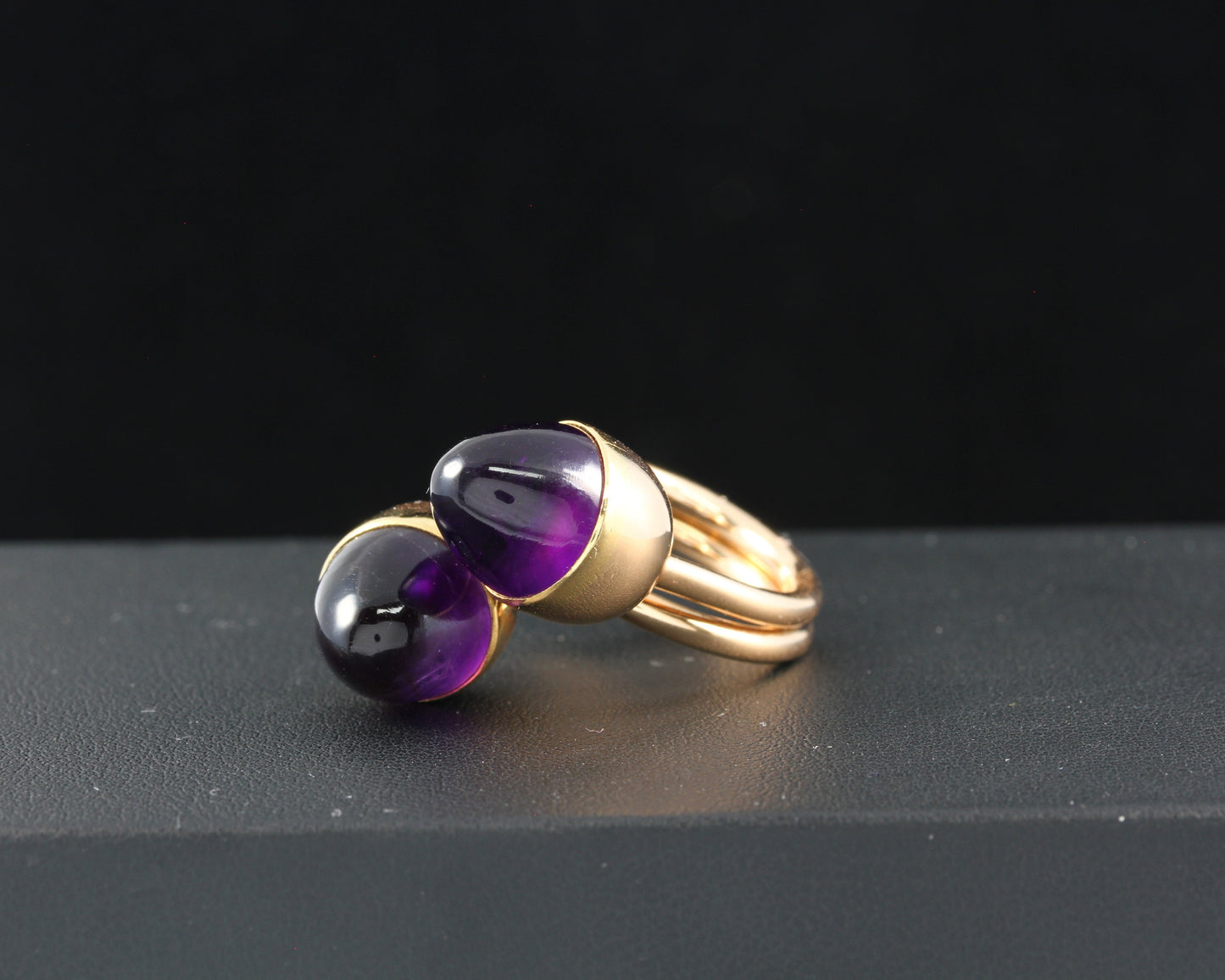 BENT KNUDSEN Designer RING mit AMETHYST | Vintage 60/70er | 585er Gold