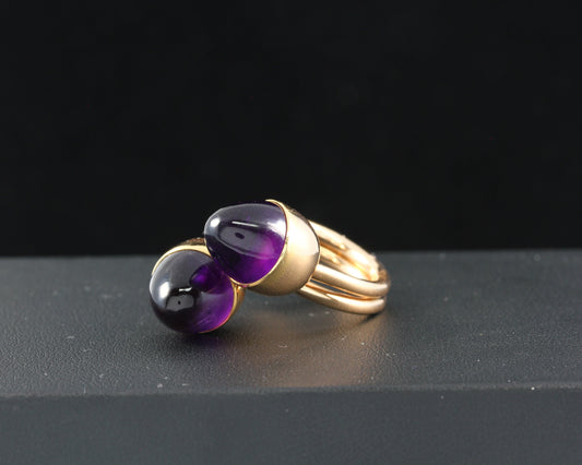 BENT KNUDSEN Designer RING mit AMETHYST | Vintage 60/70er | 585er Gold