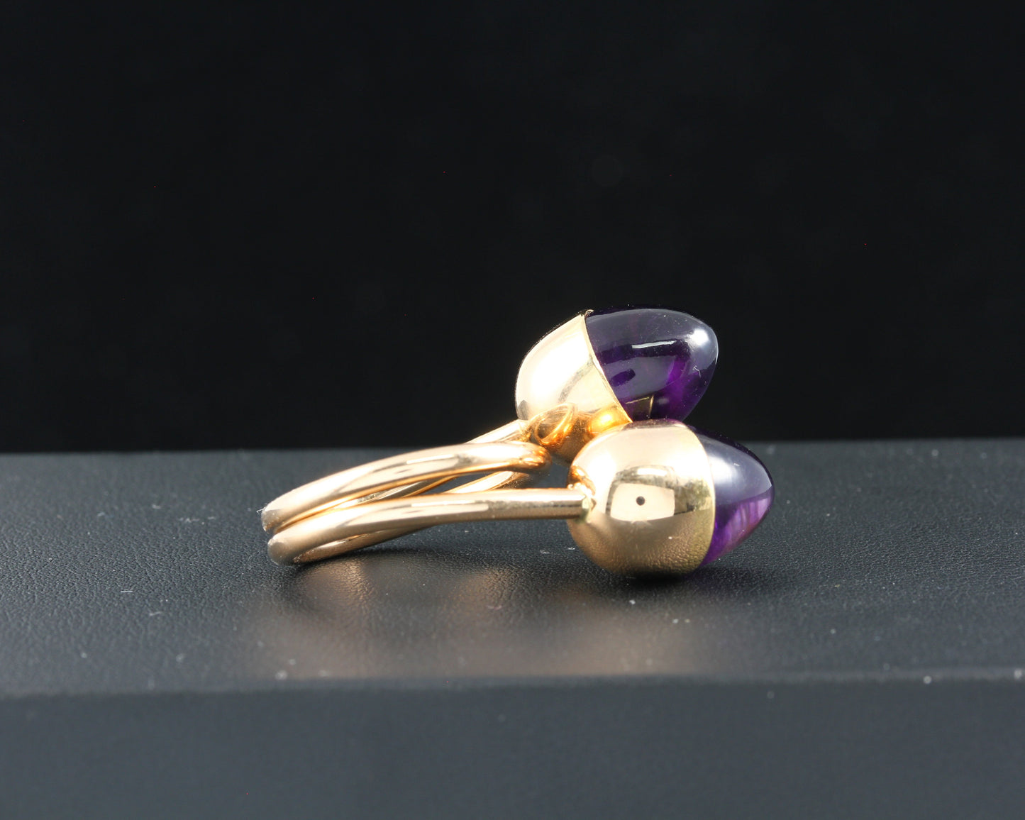 BENT KNUDSEN Designer RING mit AMETHYST | Vintage 60/70er | 585er Gold