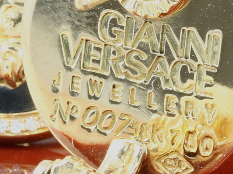 GIANNI VERSACE Medusa OHRSTECKER mit 98 BRILLANTEN | Vintage | 750er Gold