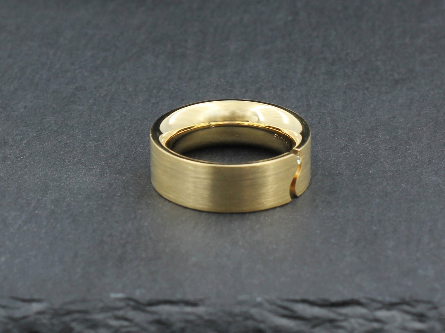 NIESSING Breiter Designer RING mit BRILLANT | " Wave " | 750er Gelbgold