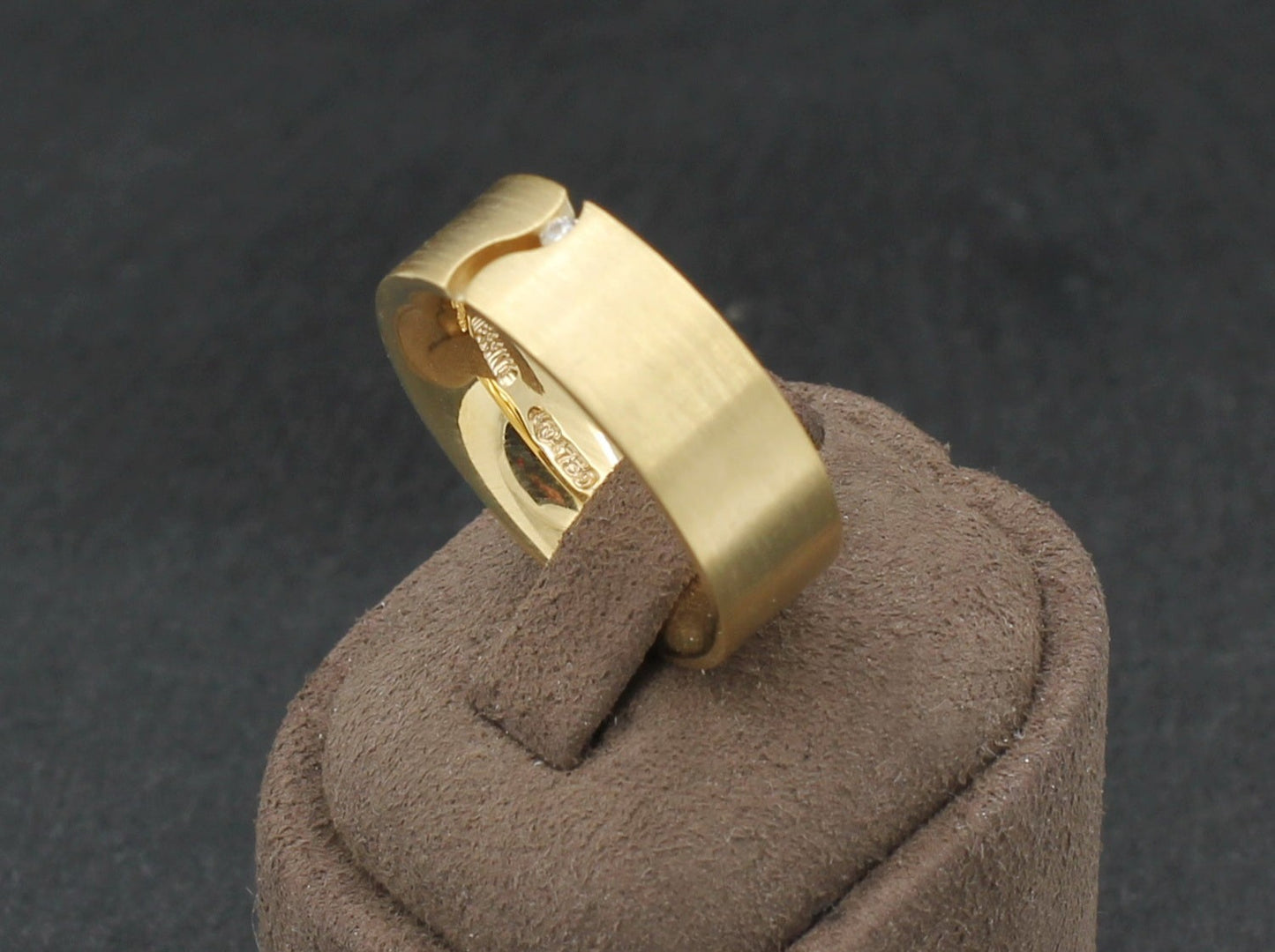 NIESSING Breiter Designer RING mit BRILLANT | " Wave " | 750er Gelbgold