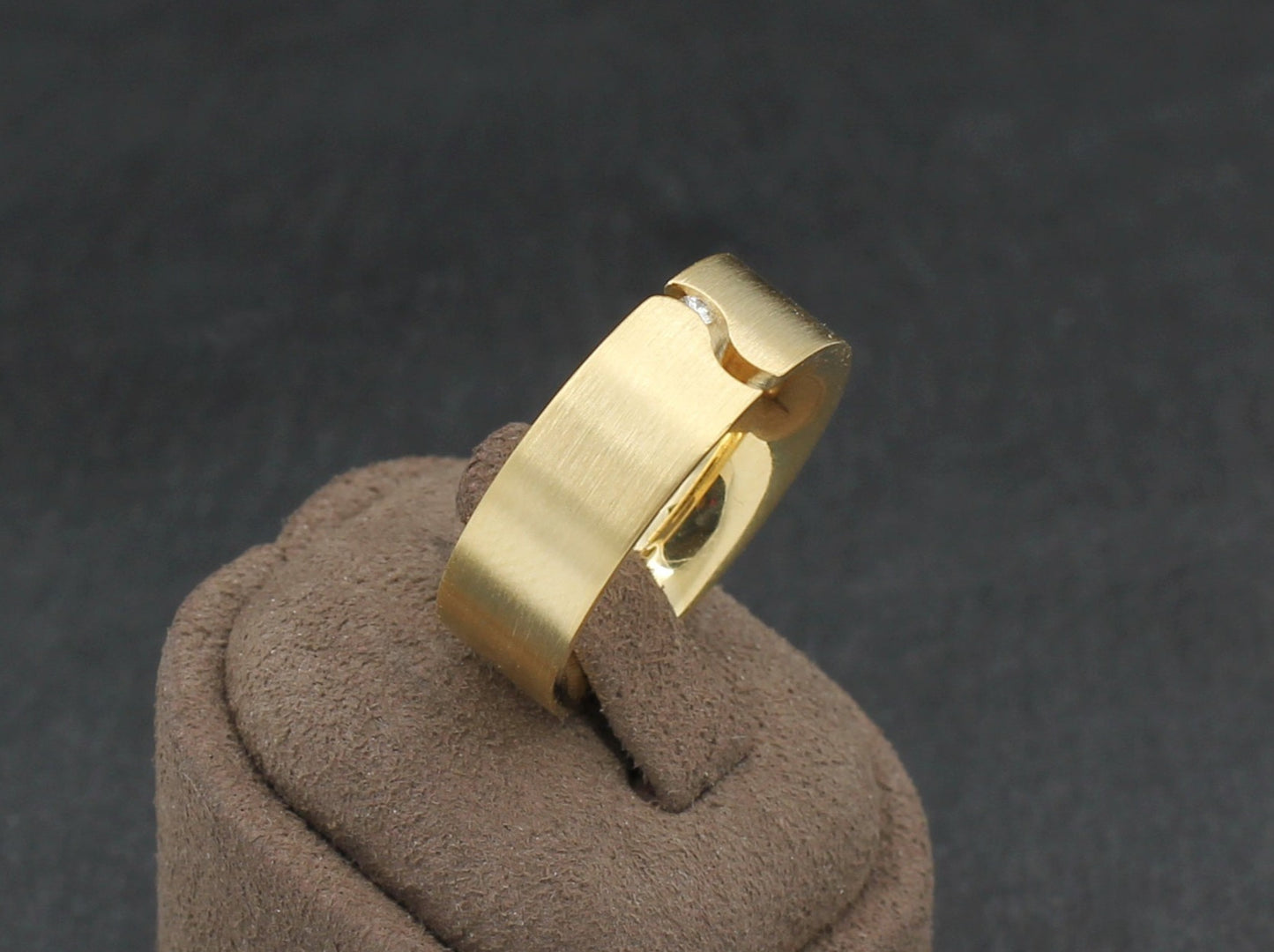 NIESSING Breiter Designer RING mit BRILLANT | " Wave " | 750er Gelbgold